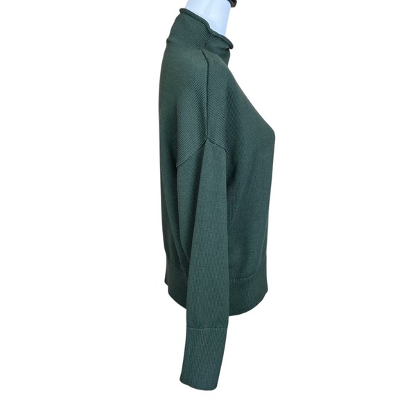 Industry Republic Women’s S Green High Mock Neck Sweater Silk Cashmere Classic - Picture 3 of 8